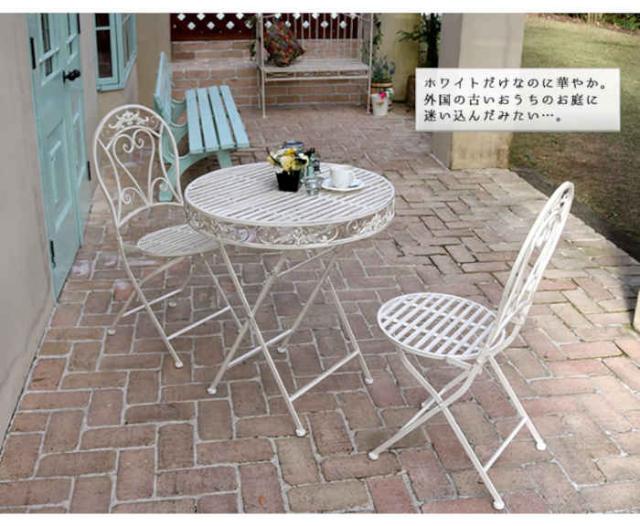 北海道・沖縄・離島配送不可 代引不可 ガーデンテーブル ホワイトアイアンテーブル70 スチール ベランダ バルコニー テラス 庭 ガーデンファニチャー シャビー アンティーク風 エレガント ブランティーク 住まいスタイル SPL-6628WHTの通販は