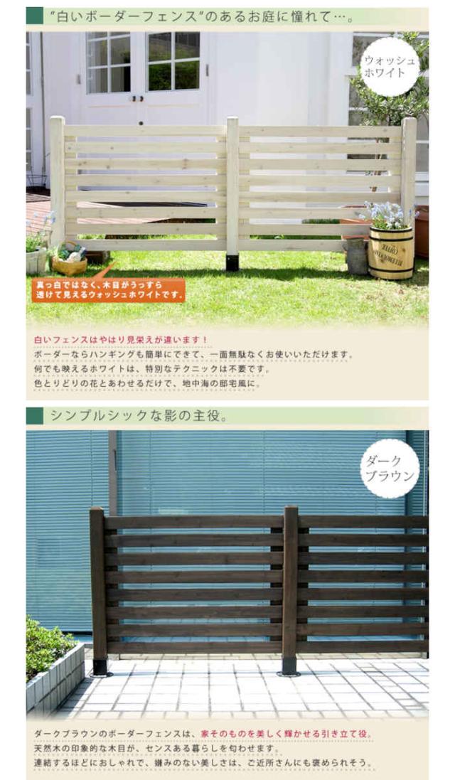 北海道・沖縄・離島配送不可 代引不可 フェンス ボーダーフェンス 連結セット 平地用 木製 天然木 杉 ガーデンフェンス 柵 縦にも横にもつながる 仕切り 目隠し 防犯 庭 花壇 スプレッド 住まいスタイル SFBF1000E-HB_2
