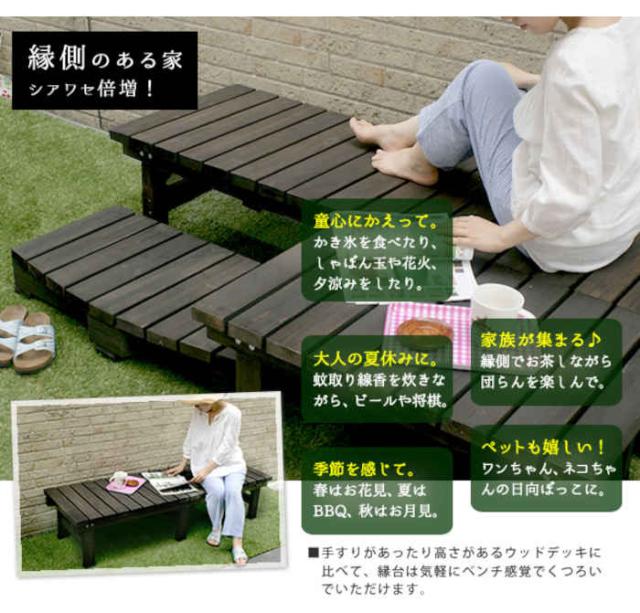 北海道・沖縄・離島配送不可 代引不可 デッキ縁台 180×58 ステップ