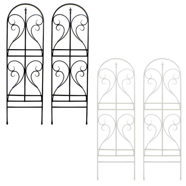 北海道・沖縄・離島配送不可 代引不可 トレリス アイアントレリス 2枚組 スチール フェンス ラティス フラワーフェンス 庭 ガーデン ガーデニング 花壇 薔薇 仕切り 目隠し クラシカル フィニアル 住まいスタイル IF-FN7950-2Pの通販は