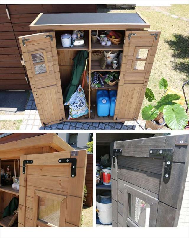 北海道・沖縄・離島配送不可 代引不可 カントリー小屋 薄型 幅1260×奥行 約480×高さ 約1770mm 木製 天然木 杉 棚板付き 物置 倉庫 納戸 ベランダ バルコニー テラス 庭 ガーデン 防災 備蓄 アウトドアグッズ 収納 住まいスタイル KCSL1260