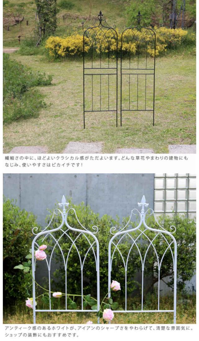 北海道・沖縄・離島配送不可 代引不可 フェンス アイアンフェンス148 ロータイプ 2枚組 スチール フラワーフェンス ローズフェンス 庭 ガーデン ガーデニング 花壇 薔薇 仕切り 目隠し 防犯 drape 住まいスタイル IF-DR028-2P_4