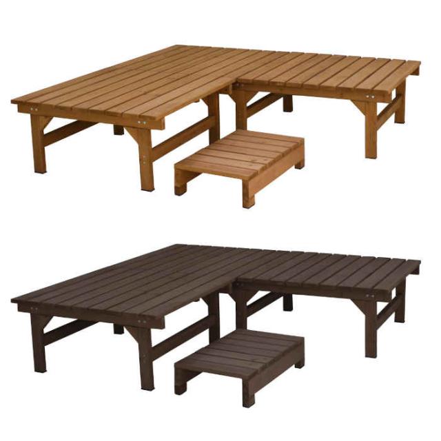 北海道・沖縄・離島配送不可 代引不可 ユニット縁台ベンチ hiyori 連結3点セット 幅174 奥行88 ウッドデッキ 縁側 木製 天然木 杉 すのこ ベランダ バルコニー テラス 庭 ガーデニング ガーデンファニチャー 住まいスタイル DE-17488-3PSETの通販は