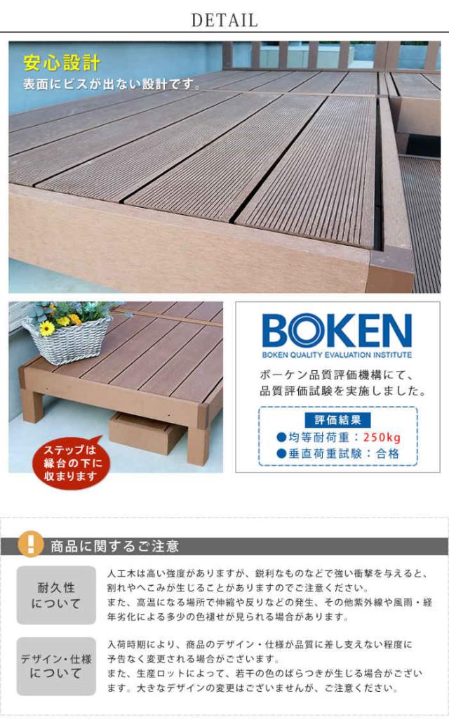 北海道・沖縄・離島配送不可 代引不可 ステップ 人工木ウッドデッキ ecofeel エコフィール用 2台セット 玄関 ベランダ 勝手口 段差 上り下り 天然木のような風合い 合成樹脂 腐らない 長持ち ささくれない 住まいスタイル PWDE-STP90-2P_7
