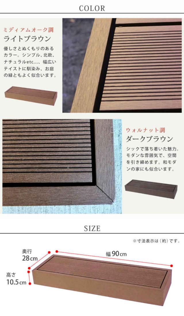 北海道・沖縄・離島配送不可 代引不可 ステップ 人工木ウッドデッキ ecofeel エコフィール用 2台セット 玄関 ベランダ 勝手口 段差 上り下り 天然木のような風合い 合成樹脂 腐らない 長持ち ささくれない 住まいスタイル PWDE-STP90-2P_8