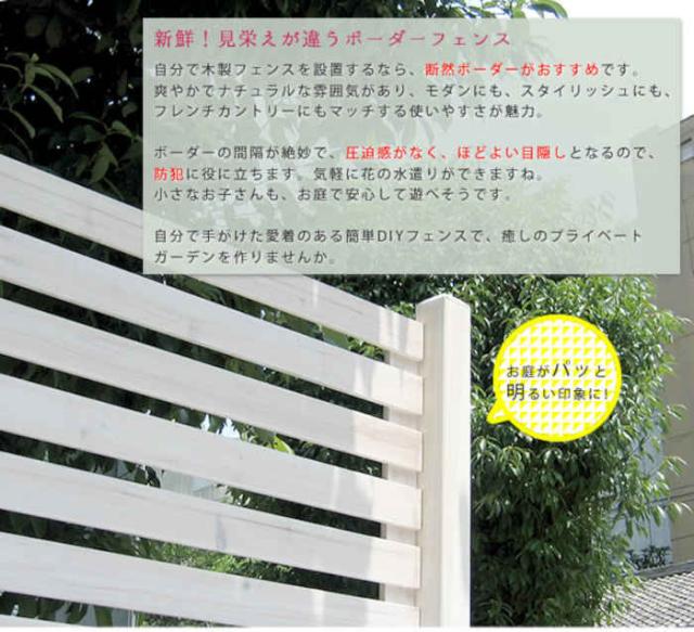 北海道・沖縄・離島配送不可 代引不可 フェンス ボーダーフェンス 土中4連結セット 木製 天然木 杉 ガーデンフェンス 柵 仕切り 目隠し 防犯 庭 花壇 フレンチカントリー モダン スタイリッシュ スプレッド 住まいスタイル SFBF1000-4UB_2