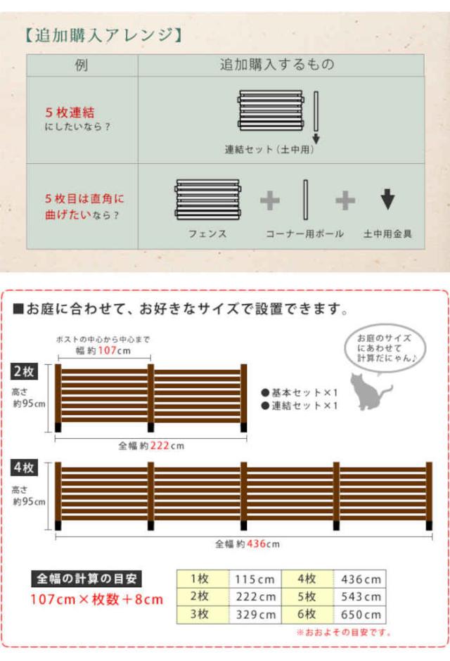 北海道・沖縄・離島配送不可 代引不可 フェンス ボーダーフェンス 土中4連結セット 木製 天然木 杉 ガーデンフェンス 柵 仕切り 目隠し 防犯 庭 花壇 フレンチカントリー モダン スタイリッシュ スプレッド 住まいスタイル SFBF1000-4UB_7
