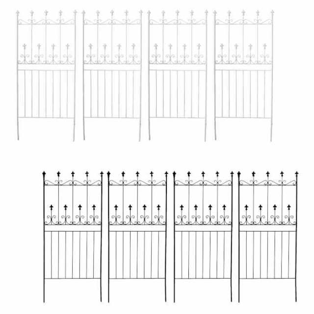 北海道・沖縄・離島配送不可 代引不可 フェンス アイアンフェンス オールドシャトーフェンス150 ロータイプ 4枚組 スチール ローズフェン