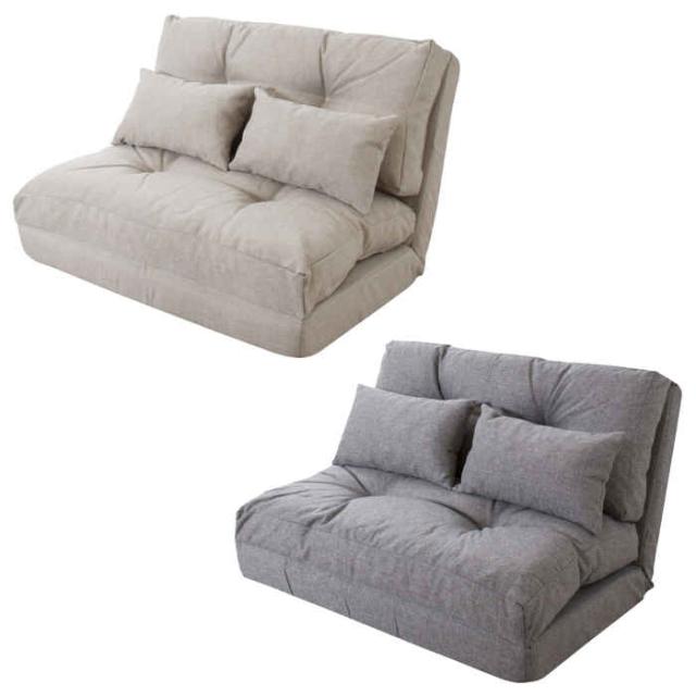 北海道・沖縄・離島配送不可 代引不可 ベッド 3WAYソファベッド W90×D66-120×H55×SH26cm ファブリック 布張り ポリエステル 14段階リクライニング インテリア 家具 リビング エリス 東谷 LSS-1