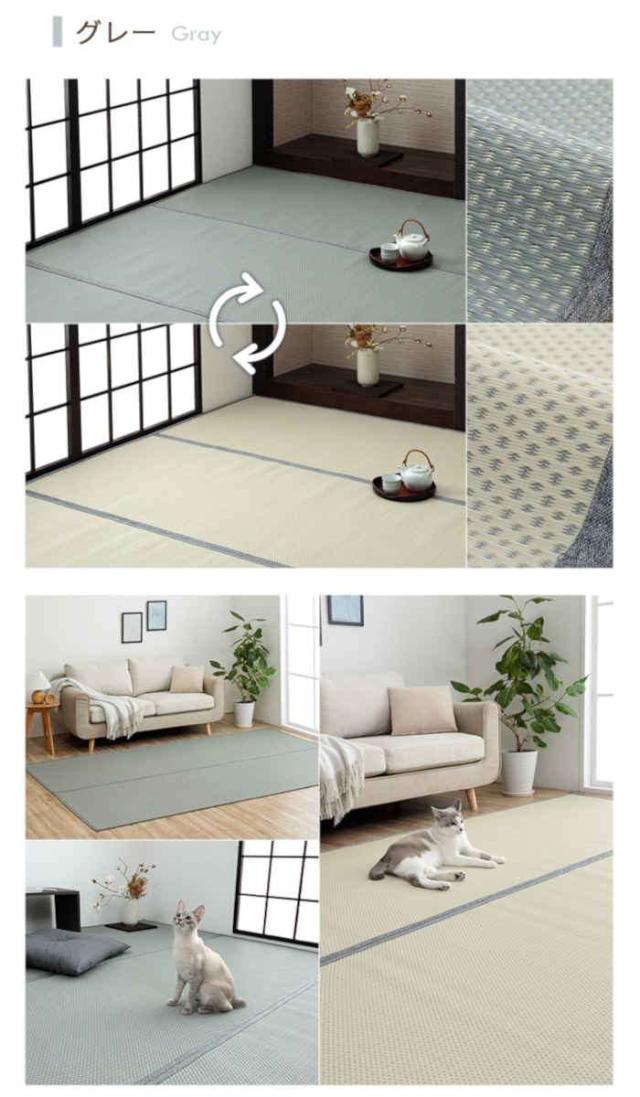 代引不可 い草風 ござ ラグ カーペット 江戸間10畳 約435×352cm 敷詰 洗える 日本製 国産 両面 リバーシブル 丈夫 除菌スプレー対応 お手入れ簡単 ペット IKEHIKO MIS435352_7
