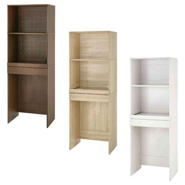 北海道・沖縄・離島配送不可 代引不可 キッチンラック キッチンボード レンジ台 W58×D41.5×H172cm スライド棚 引き出し収納 オープン棚 キッチン収納 組立式 HAGIHARA RCC-1630**-ASの通販は食器棚・キッチンボード