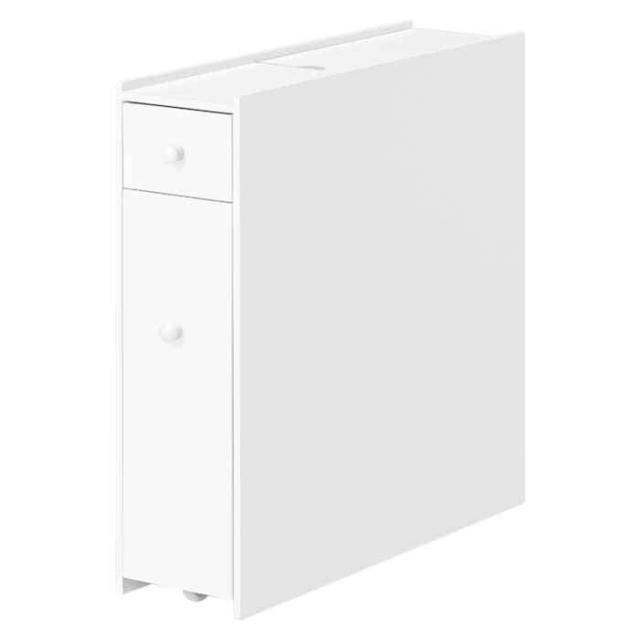 北海道・沖縄・離島配送不可 代引不可 トイレラック 幅17×奥行58×高さ59cm トイレットペーパー収納 スリム コストコ対応 太巻きサイズ対応 小物収納 隠しキャスター付き 移動 ホワイト HAGIHARA MTR-6229WH