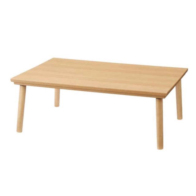 北海道・沖縄・離島配送不可 代引不可 こたつ こたつテーブル 長方形 W105×D75×H38cm 木製 天然木 フラットヒーター 丸脚 コタツセンターテーブル オールシーズン 暖房 防寒 シンプル ナチュラル 東谷 KT-303NAの通販は
