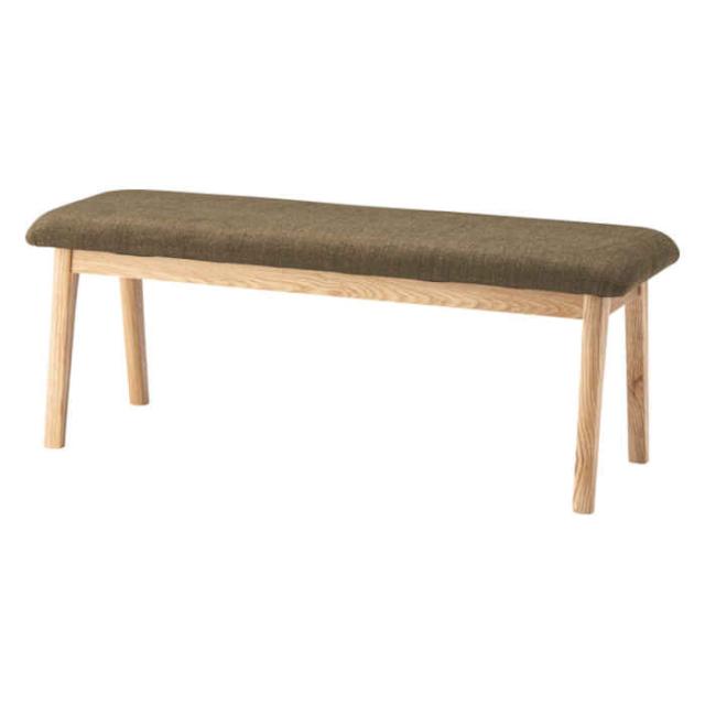 北海道・沖縄・離島配送不可 代引不可 ベンチ 幅102cm 木製 天然木 アッシュ ポリエステル コットン 背もたれ無し 長椅子 ダイニング 食卓 椅子 チェア モタ MOTA ブラウン 東谷 HOC-330MBRの通販は 14,558円