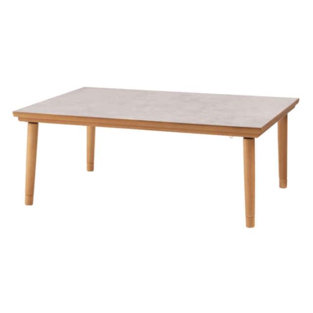 北海道・沖縄・離島配送不可 代引不可 こたつ こたつテーブル 長方形 W105×D75×H36/40cm フラットヒーターコタツ センターテーブル 大理石調 メラミン 木製 天然木 オールシーズン 継脚 高さ変更 東谷 KT-304NA