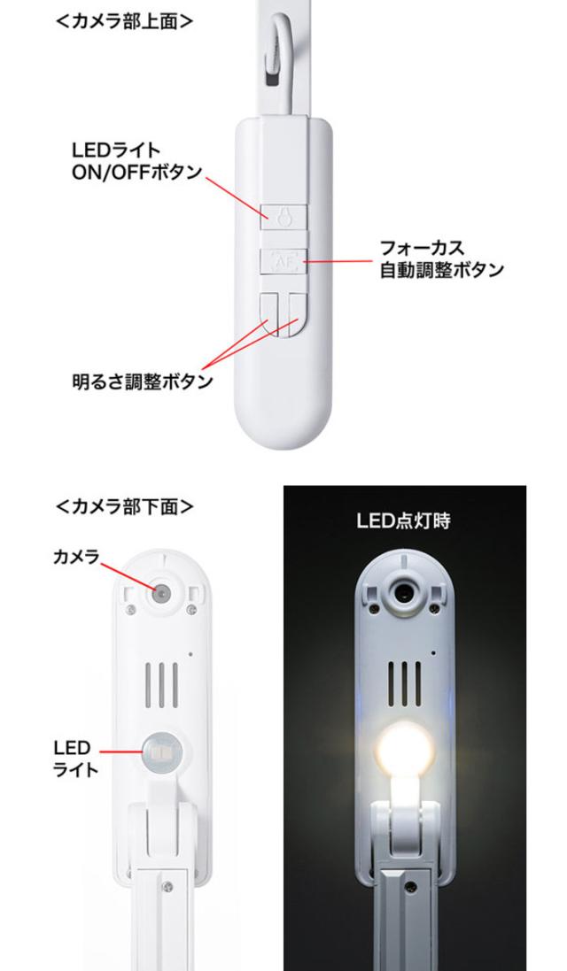 即納 代引不可 書画カメラ USB 立体物や見開きA3サイズの資料を手軽に撮影できる 高解像度 800万画素 サンワサプライ CMS-V46W_4