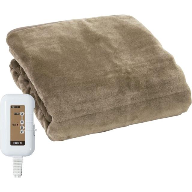 即納 電気掛敷毛布 フランネルかけしき毛布 消臭 防ダニ 約188×130cm 80W グレージュ 広電 CWB802R-HD
