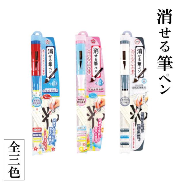 ホワイトボードでお習字　消せる筆ペン　ブルー/ピンク/グレー 筆 ふで 書道 練習 文字 エポックケミカル 63*-1980
