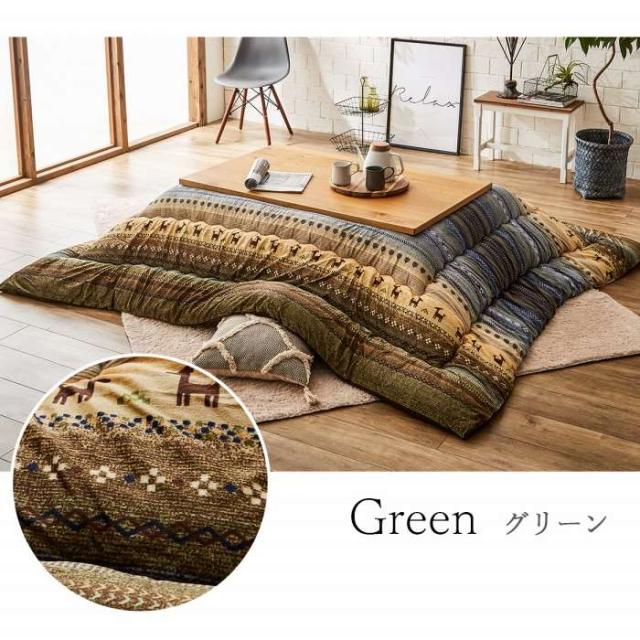 北海道・沖縄・離島配送不可 代引不可 こたつ布団 コタツ布団 厚掛け 掛け布団 単品 長方形 約205×245cm 80〜90×105〜120cmのこたつ台に適応 ギャッベ柄 ラディ IKEHIKO RDY205245の通販は