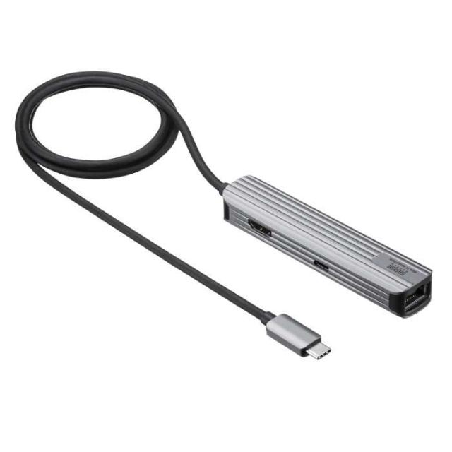 即納 代引不可 USB Type-Cマルチ変換アダプタ HDMI＋LAN付 ケーブル1m アルミ素材 変換アダプタ 持ち運び サンワサプライ USB-3TCHLP7S-1の通販は