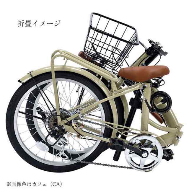 北海道・四国・九州・沖縄・離島配送不可 代引不可 折畳自転車20インチ リーフグリーン オールインワン SHIMANO6段変速付 バスケット付 LEDライト付 折りたたみ自転車  MYPALLAS MF209-LGの通販は