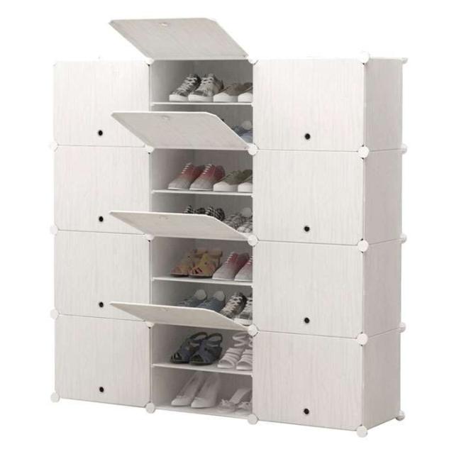 沖縄・離島配送不可 組み立て式シューズボックス ラック 下駄箱 蓋つき ナチュラルウッド SunRuck SR-SC038-NWDの通販は 7,975円