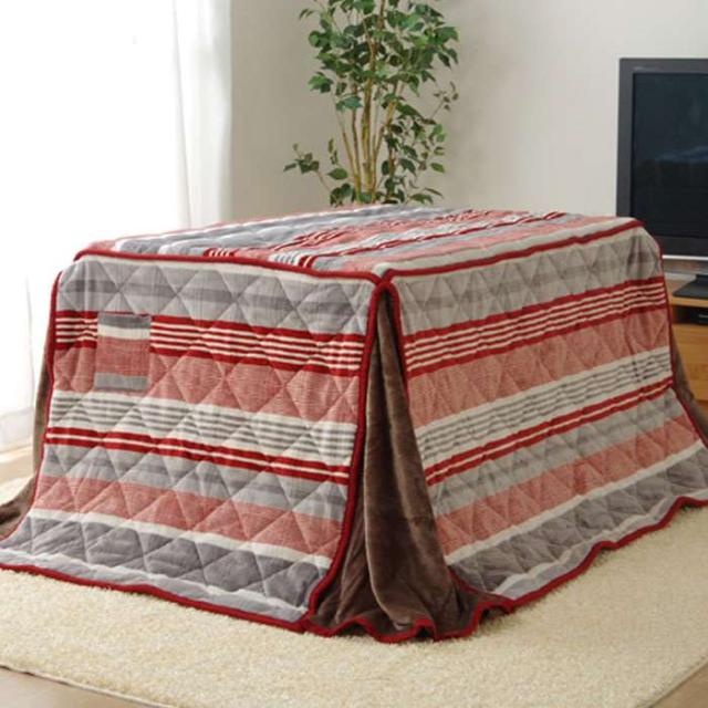 北海道・沖縄・離島配送不可 代引不可 こたつ布団 長方形 約235×290cm ハイタイプ用 カジュアル  ストライプ柄 掛け単品 IKEHIKO NDRH235290の通販は
