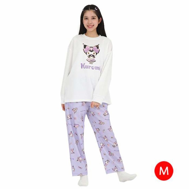 ドレスアップ クロミ セットアップパジャマ レディース Mサイズ（IV×PP）長袖 パジャマ ねまき ルームウエア 部屋着 巾着付き サザック SAN-1857M_IVPPの通販は