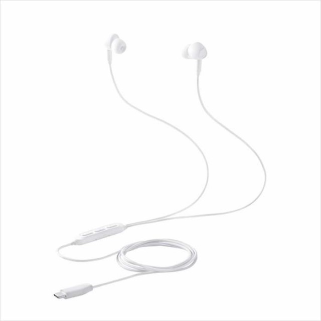 代引不可 USB Type-C イヤホン 有線 ANC ノイズキャンセリング マイク付き カナル型 通話対応 音量調整 DAC搭載 ハイレゾ対応 ホワイト エレコム EHP-DF17CMWHの通販は