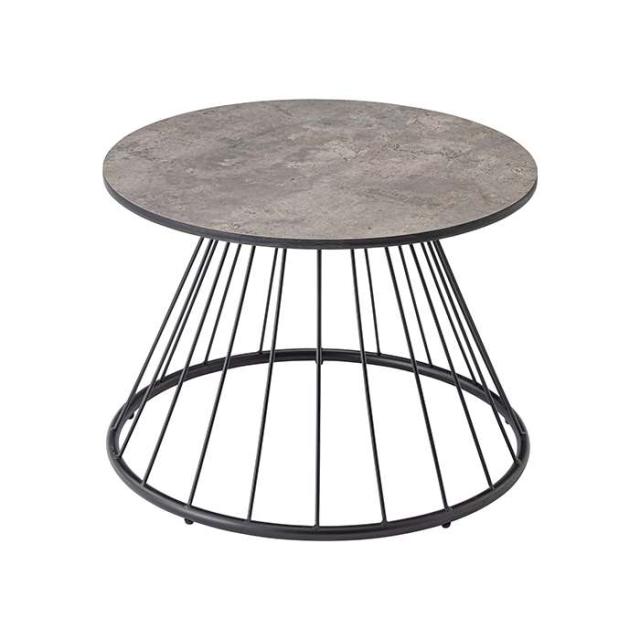 北海道・沖縄・離島配送不可 代引不可 ラウンドテーブルL グレー 50ｘ50ｘ35cm ブラックスチール脚 ラウンド テーブル 東谷 PT-341GYの通販は