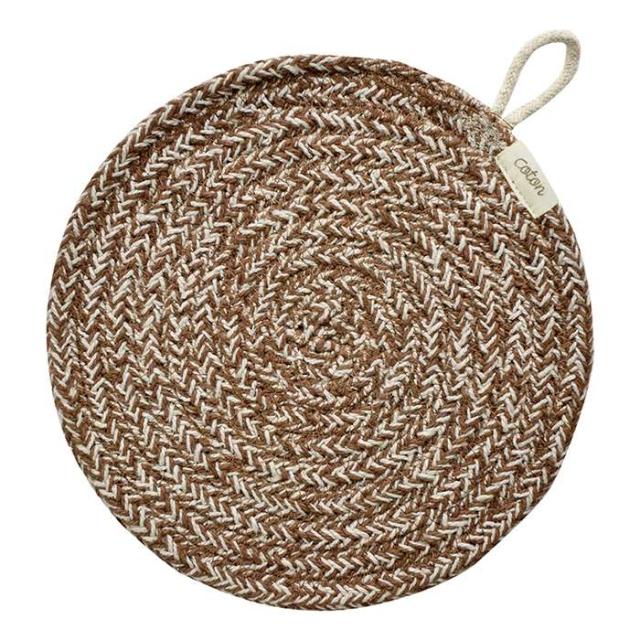 coton ラウンドトリベット BROWN 直径19cm 鍋敷き アースカラー coton A605BR