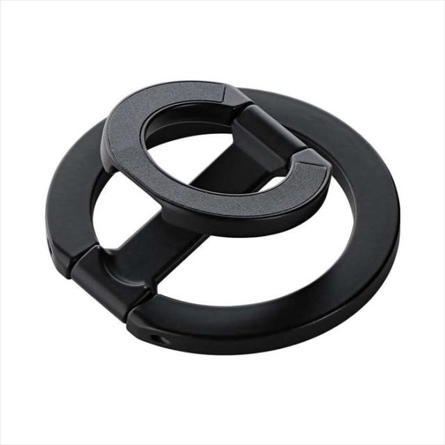 MagSafe対応 スマートフォンリング MAGTUS Ring W-Magnet ブラック LEPLUS NEXT LN-SMRG11BK