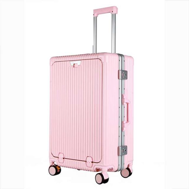スーツケース S ピンク 約35L 1泊〜3泊 多機能 フロントオープン キャリーケース 旅行 出張  HoldOn travel SCPM005_S_PK スーツケース S ピンク 約35L 1泊〜3泊 多機能 フロントオープン キャリー