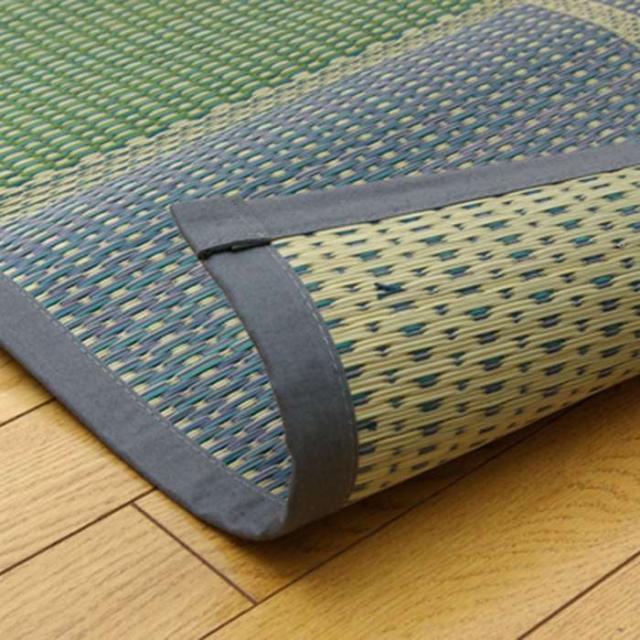 江戸間6畳 261×352cm FUBUKI い草 ござ 花ござ 日本製 上敷き カーペット 夏 抗菌 ブラウン/グリーン 新生活 ID002 送料無料 新品 純国産 い草花ござ 『FUBUKI』 江戸間6畳(約261×352cm） 純国産 い草花