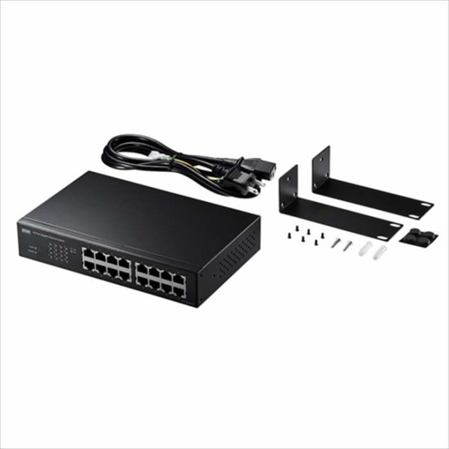 即納 代引不可 ギガビットスイッチングハブ 16ポート ループ検知機能搭載 メタル筐体 電源内臓タイプ サンワサプライ LAN-GIGAH16Lの通販は 21,284円