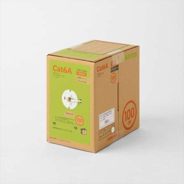 代引不可 Cat6A 長尺LANケーブル 白 100ｍ 高速 安定 ネットワーク環境 自作用LANケーブル エレコム LD-GPAL/WH100RSの通販は