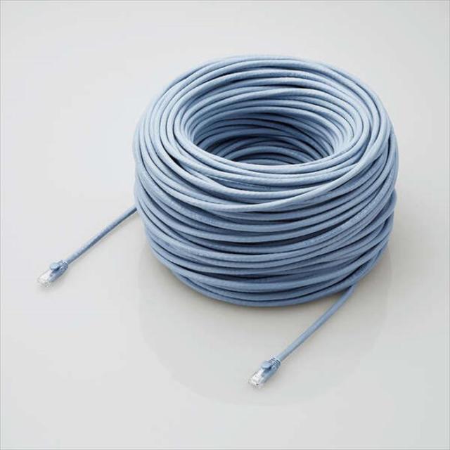 代引不可 LANケーブル カテゴリー6A 100m ブルー スタンダード 超高速 10GBASE-T対応 ツメ折れ防止 エレコム LD-GPAT/BU100RS LANケーブル
