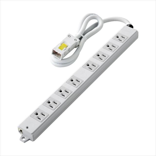 代引不可 工事用タップ 3ピン 8個口 5.0m ハーネスプラグ仕様 EU RoHS指令準拠 電源タップ 電源アダプタ コンセント エレコム T-WHRM3850NN/RSの通販は 7,989円