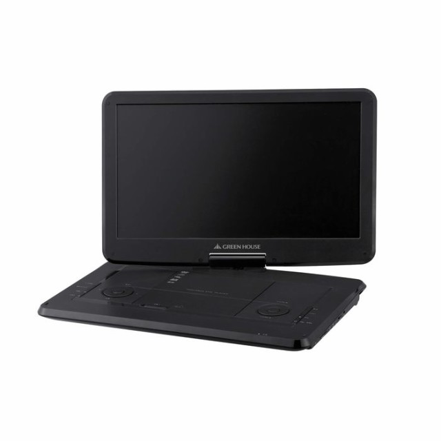 液晶ポータブルDVDプレーヤー 15.6型 フルセグTV内蔵 映像入力/出力端子搭載 CPRM対応 180度回転 折りたたみ コンパクト グリーンハウス