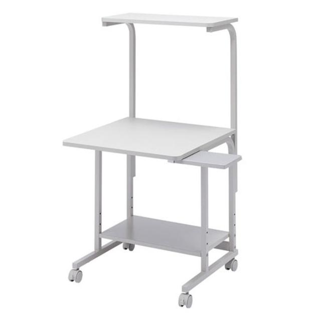 北海道・沖縄・離島配送不可 代引不可 パソコンラック スライド式マウステーブル付 キャスター付 パソコンデスク PC 周辺機器 省スペース収納 オフィス家具 シンプル ライトグレー サンワサプライ RAC-EC31Nの通販は