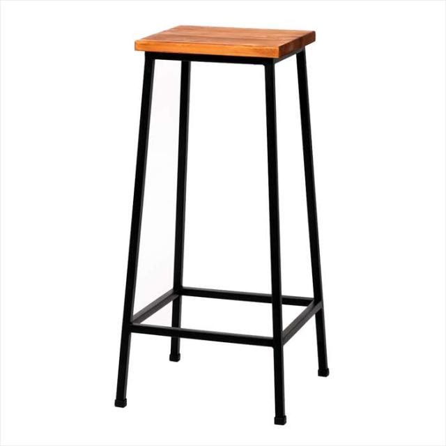 北海道・沖縄・離島配送不可 代引不可 天然木製スツール ハイタイプ ブリック スツール 椅子 アイアン×パイン材 ミッドセンチュリー風 モダン シンプル おしゃれ インテリア 家具 ブラウン 住まいスタイル PR-BS67HIの通販は 6,630円