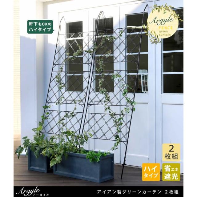 北海道・沖縄・離島配送不可 代引不可 グリーンカーテン アイアン製 アーガイル 2枚組 トレリス フェンス ガーデニング 目隠し 日差し除け モダン 優雅 おしゃれ コンパクト 収納 ブラック 住まいスタイル IFGC011-2P-BLKの通販は