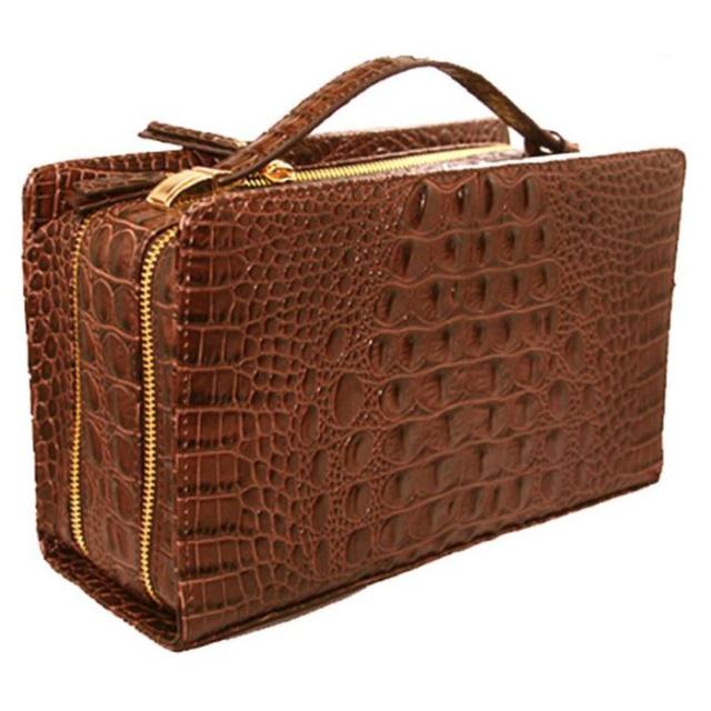 ジョンハリソン セカンドバッグ メンズ 牛革 ダブルファスナー付 クロコ型押し 高級 ブランド ブラウン J.HARRISON JWT-007BRの通販は 12,508円