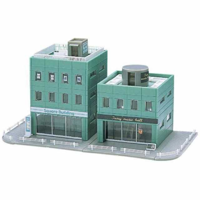 Nゲージ スクエアビル グリーン 鉄道模型 ジオラマ ストラクチャー 建物 建造物 住居 トミーテック 4050