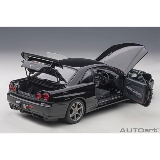 ミニカー　1/18 日産 スカイライン GT-R R34 Vスペック II(ブラックパール) [77407] ミニカー 1/18 日産 スカイライン GT-R R34 Vスペック II