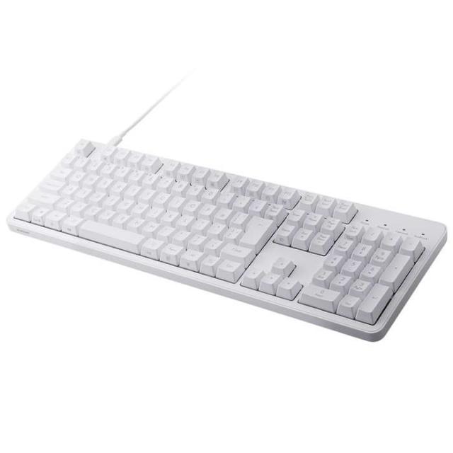 即納 代引不可 キーボード 有線 着脱式USBケーブル 茶軸 タクタイル メカニカル テンキー付き  WindowsOS macOS ChromeOS パソコン 等対応  Leggero ホワイト エレコム TK-MC50UKTWHの通販は