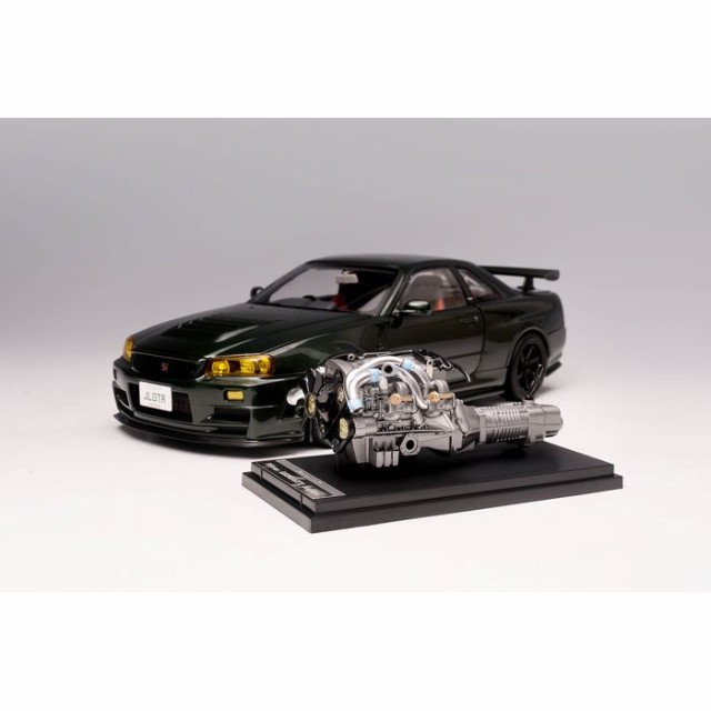 MOTORHELIX 1/18 日産 スカイライン GT-R R34 NISMO CRS VER. ダークグリーン フリースタイル M83408