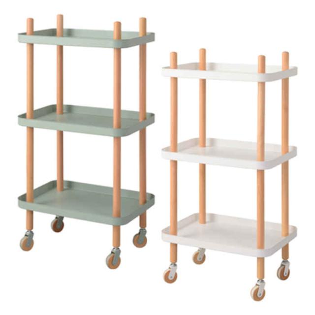 北海道・沖縄・離島配送不可 代引不可 ワゴン 3段 キッチンワゴン サイドテーブル ナイトテーブル 木製 天然木 キャスター付き かわいい 北欧風 Sylph シルフ 東谷 PW-53の通販は 8,511円