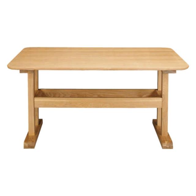 北海道・沖縄・離島配送不可 代引不可 ダイニングテーブル 幅130cm 奥行75cm 高さ64cm 長方形 角丸 木製 天然木 アッシュ T字脚 カフェ風 北欧風 シンプル ナチュラル インテリア 食卓 組立式 デリカ 東谷 HOT-456NAの通販は