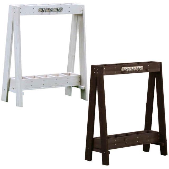 北海道・沖縄・離島配送不可 代引不可 ツールスタンド W550×D260×H680mm 木製 天然木 杉 スリム 省スペース ガーデニンググッズ 園芸用品 掃除道具 収納 三連フック付き ガーデンファニチャー 住まいスタイル TOST-720の通販は 6,300円